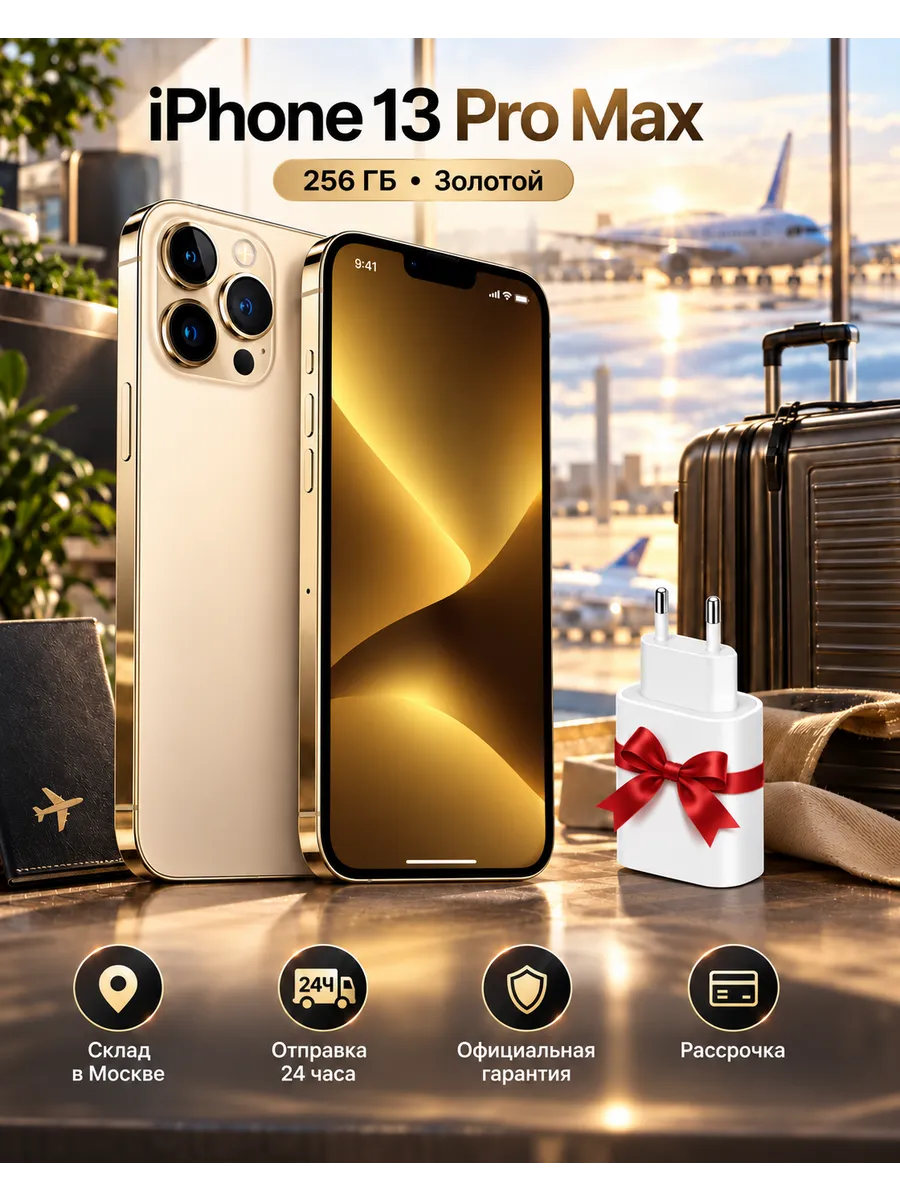 iPhone 13 Pro Max 256гб золотой Новый телефон Apple 1422294017 купить за 49 795 ₽ в интернет‑магазине Wildberries