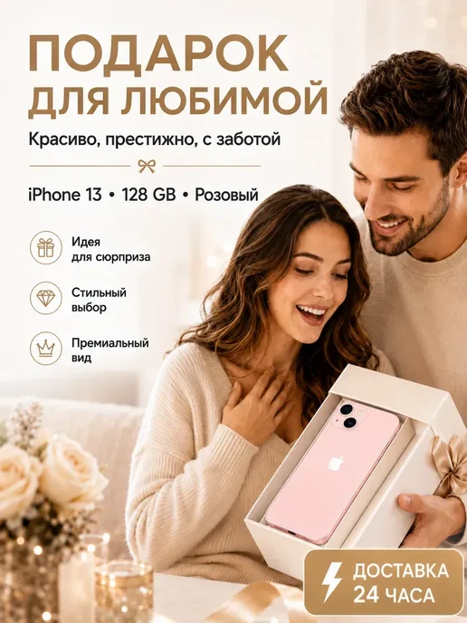 Смартфон Apple iPhone 13 128 ГБ, розовый, фото 5