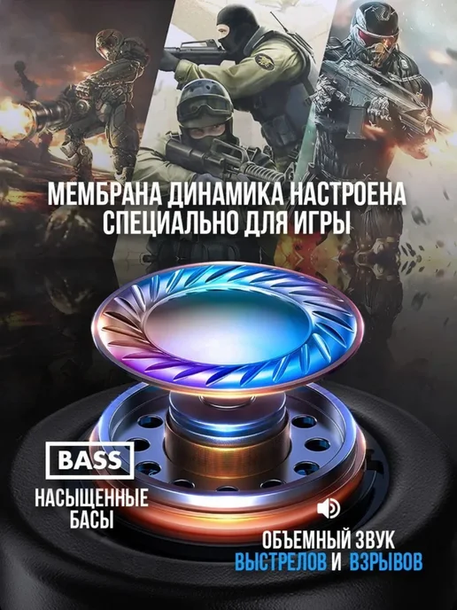 Игровые проводные наушники с микрофоном, подключение usb, черный, фото 5