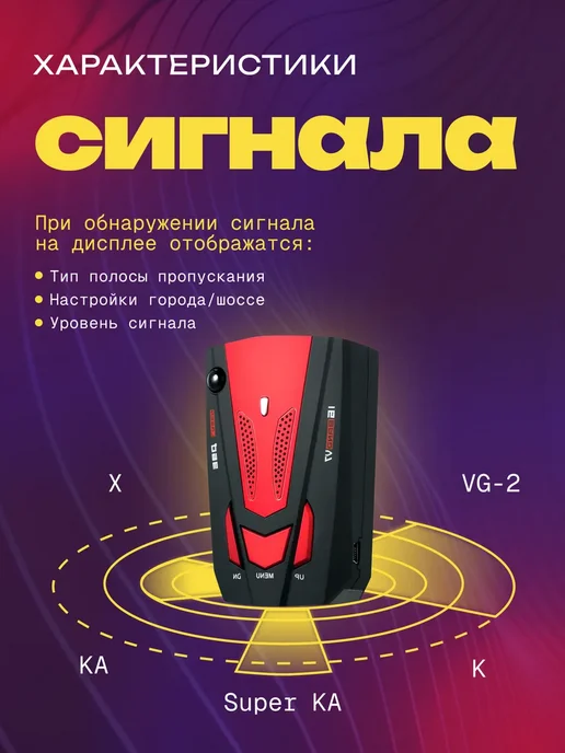 Автомобильный радар детектор, черный, фото 3
