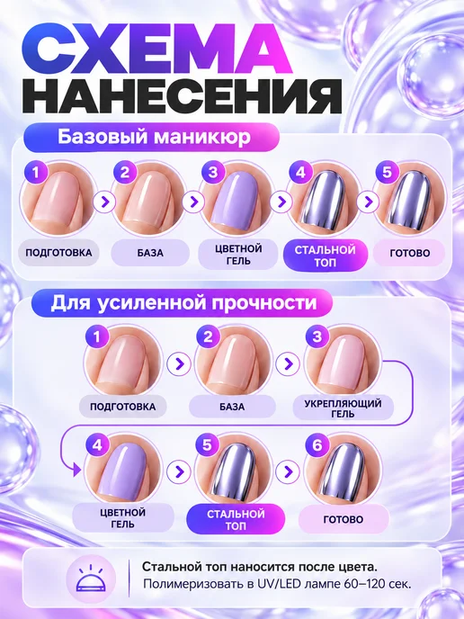 Твердый топ для ногтей, глянцевое финишное покрытие для гель…, вариант, фото 4