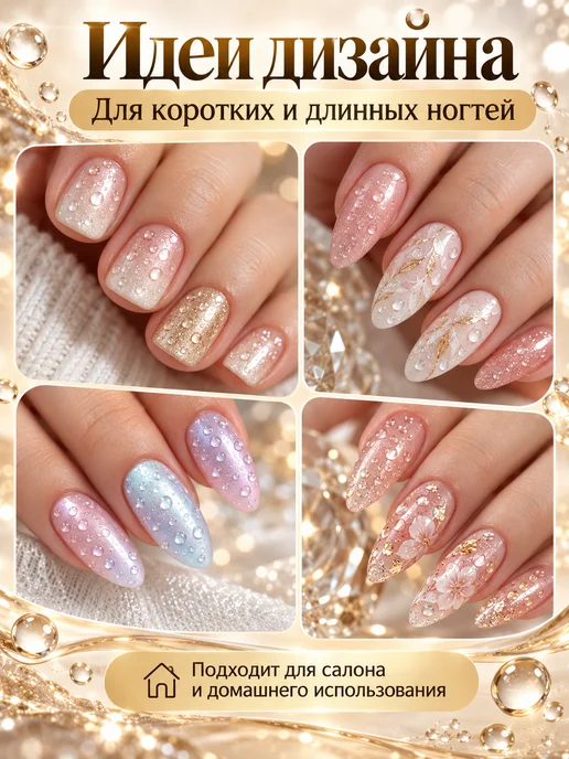 Топ для ногтей с эффектом капель воды, прозрачное глянцевое…, прозрачный, фото 6