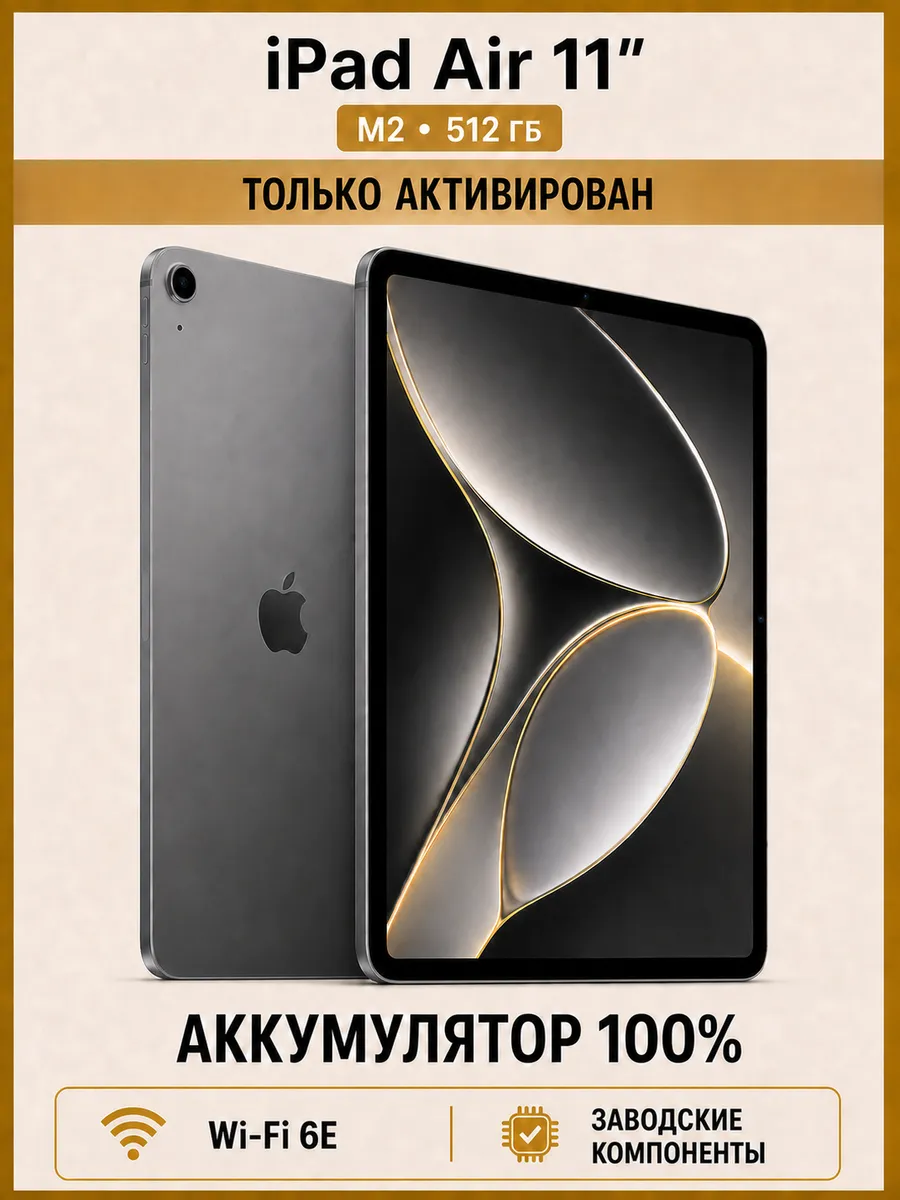 Apple iPad Air 11 M2 512 ГБ Wi-Fi, серый