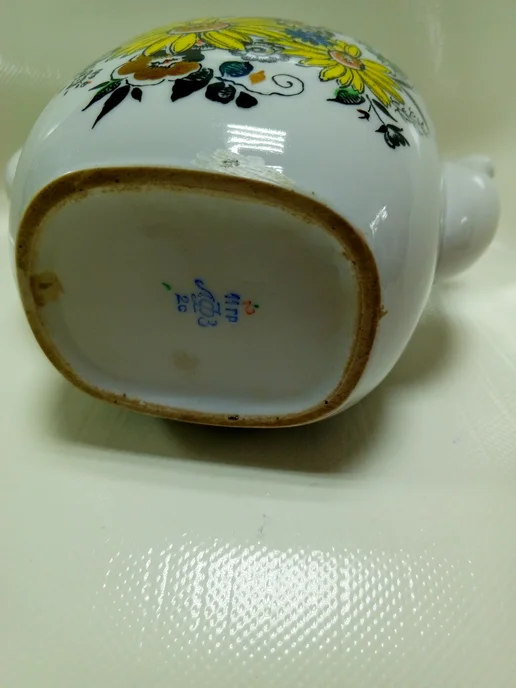 Винтажный заварочный чайник. ЛФЗ .СССР, белый, фото 7