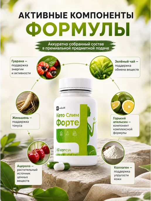 Кето Слим Форте Капсулы для похудения, Жиросжигатель для жен…, вариант, фото 3