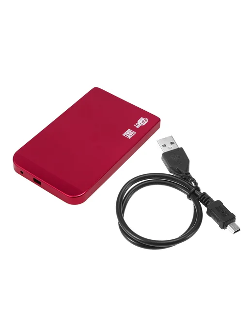 Красный бокс для HDD 2.5 SATA USB 2.0 внешний карман, красный