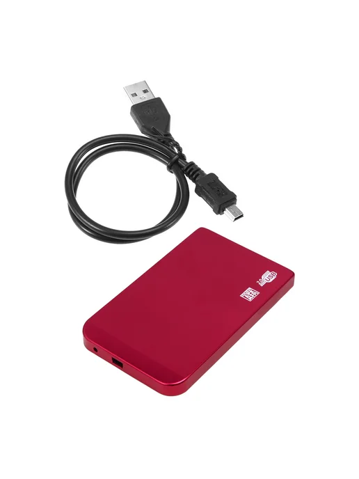 Красный бокс для HDD 2.5 SATA USB 2.0 внешний карман, красный, фото 2
