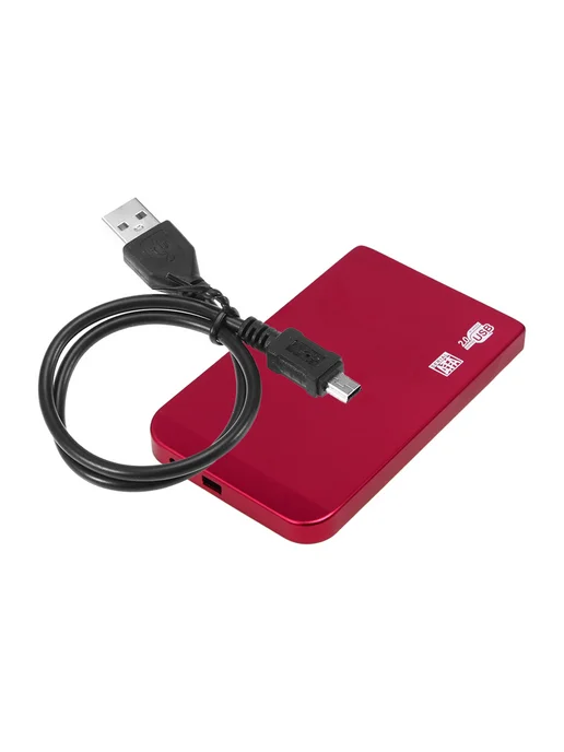 Красный бокс для HDD 2.5 SATA USB 2.0 внешний карман, красный, фото 3