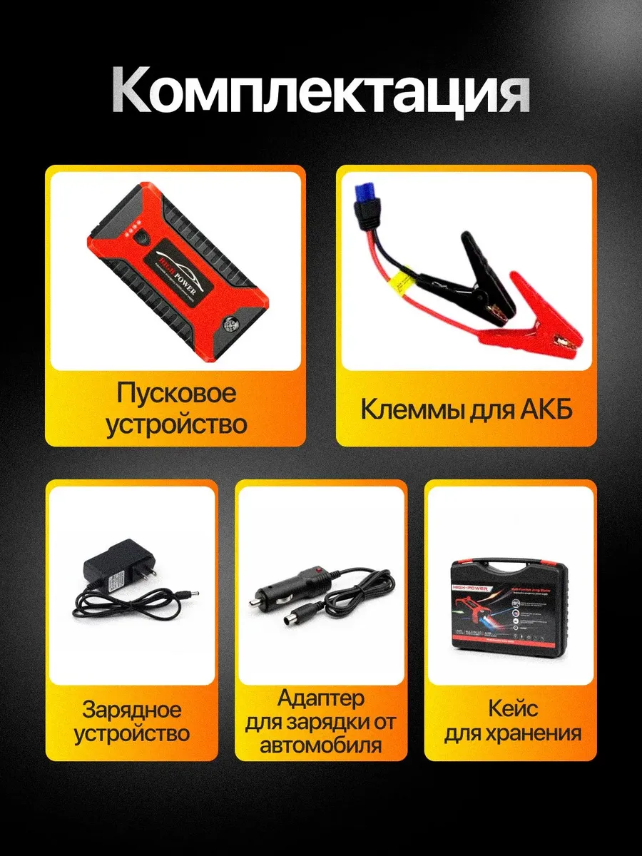 Устройство пуско-зарядное бустер 99800 мАч 12V — фото 6