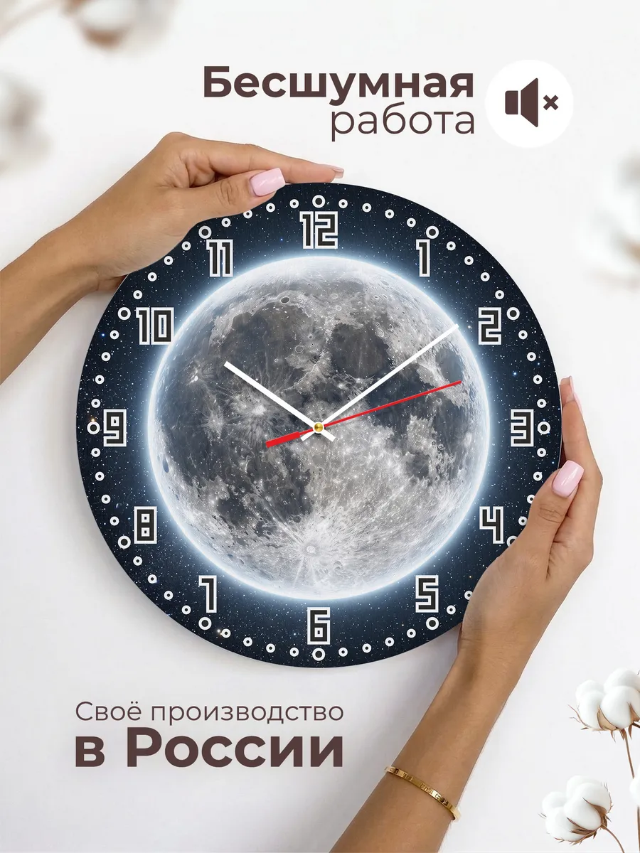 Часы настенные "Полная луна" в космосе — фото 8