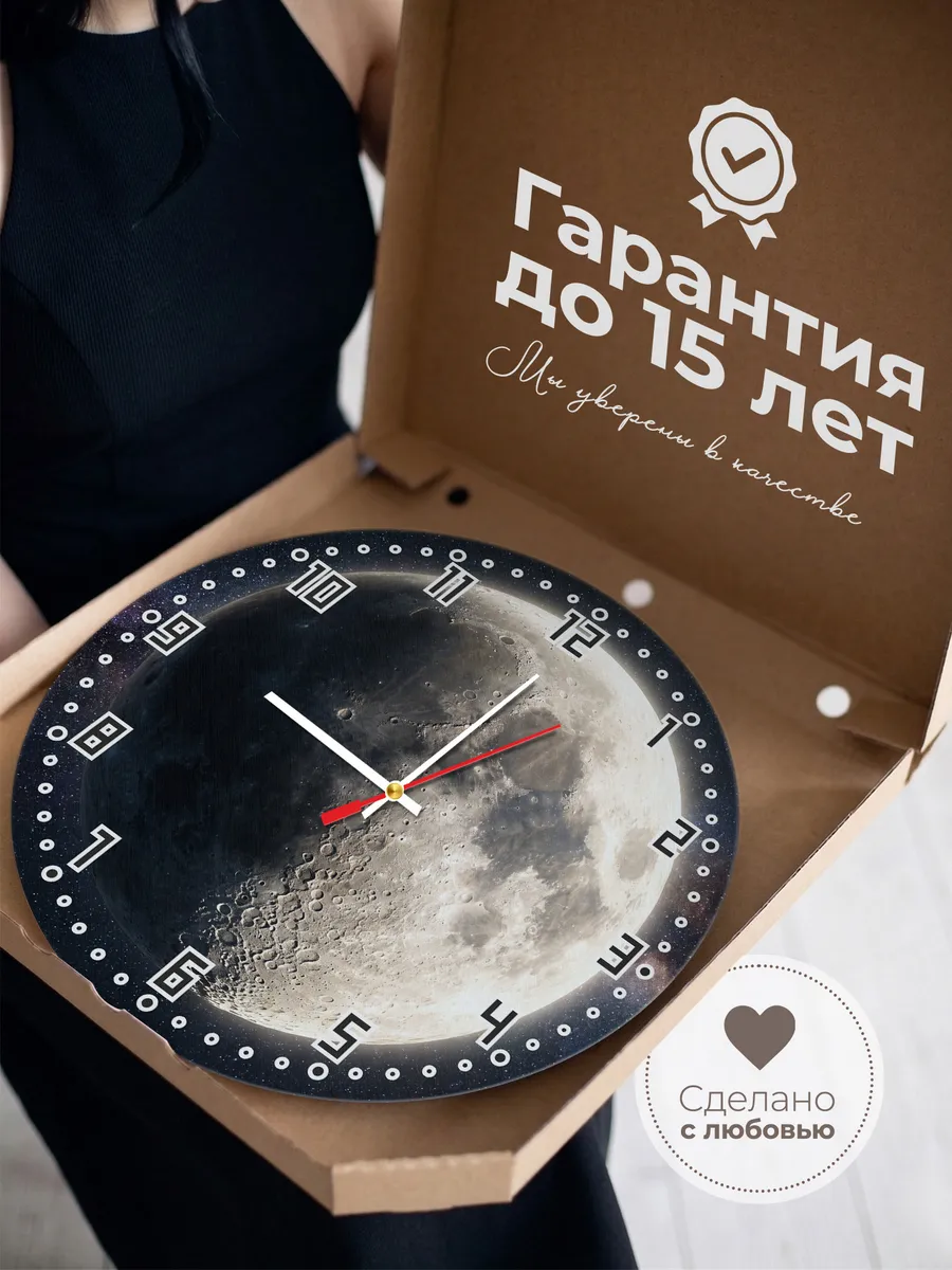 Часы настенные "Луна в тени" космос бесшумные — фото 5
