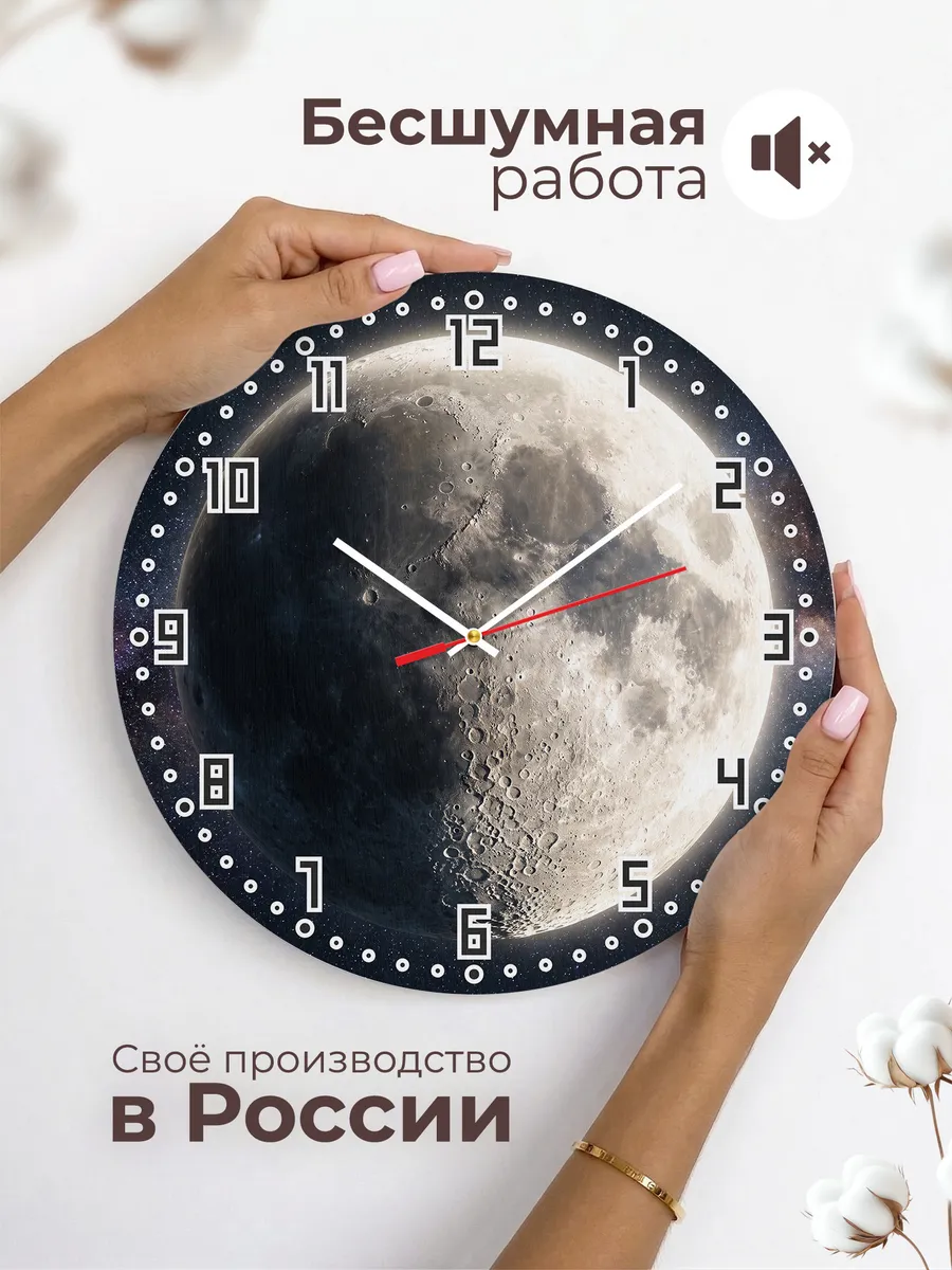 Часы настенные "Луна в тени" космос бесшумные — фото 8