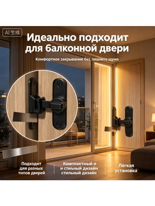 Защелка дверной пряжки, 90 180-градусный замок раздвижной, вариант, фото 3