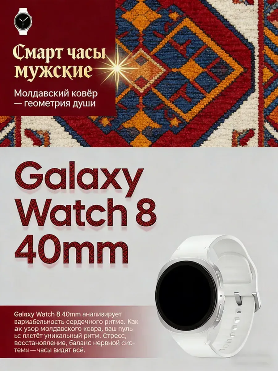 Samsung Galaxy Watch 8 40mm круглый экран Смарт часы мужские