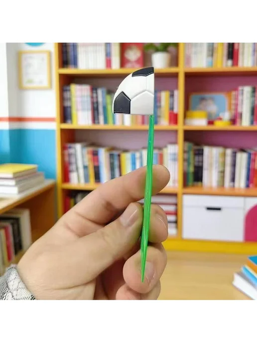 1 футбольная закладка, зелёно-белая 3D объёмная закладка-кли…, белый, фото 7