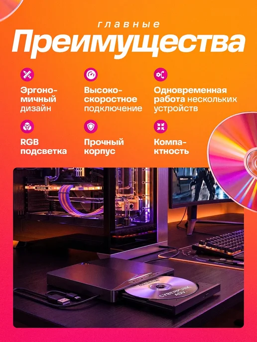 OrGProf Внешний дисковод для ноутбука и компьютера, вариант, фото 5