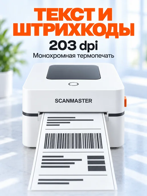 SCANMASTER Термопринтер для печати этикеток Bluetooth, Wi-Fi, голубой, фото 5