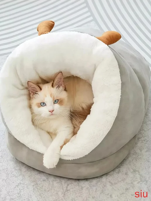 Домик лежанка для кошек и собак мелких пород, закрытая лежан, вариант, фото 2