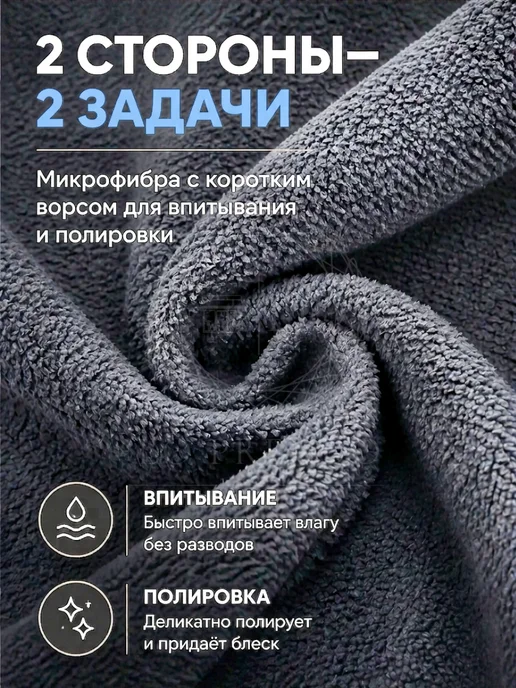 Салфетка для салона 30х30см с логотипом, серая-желтая, серый, фото 4