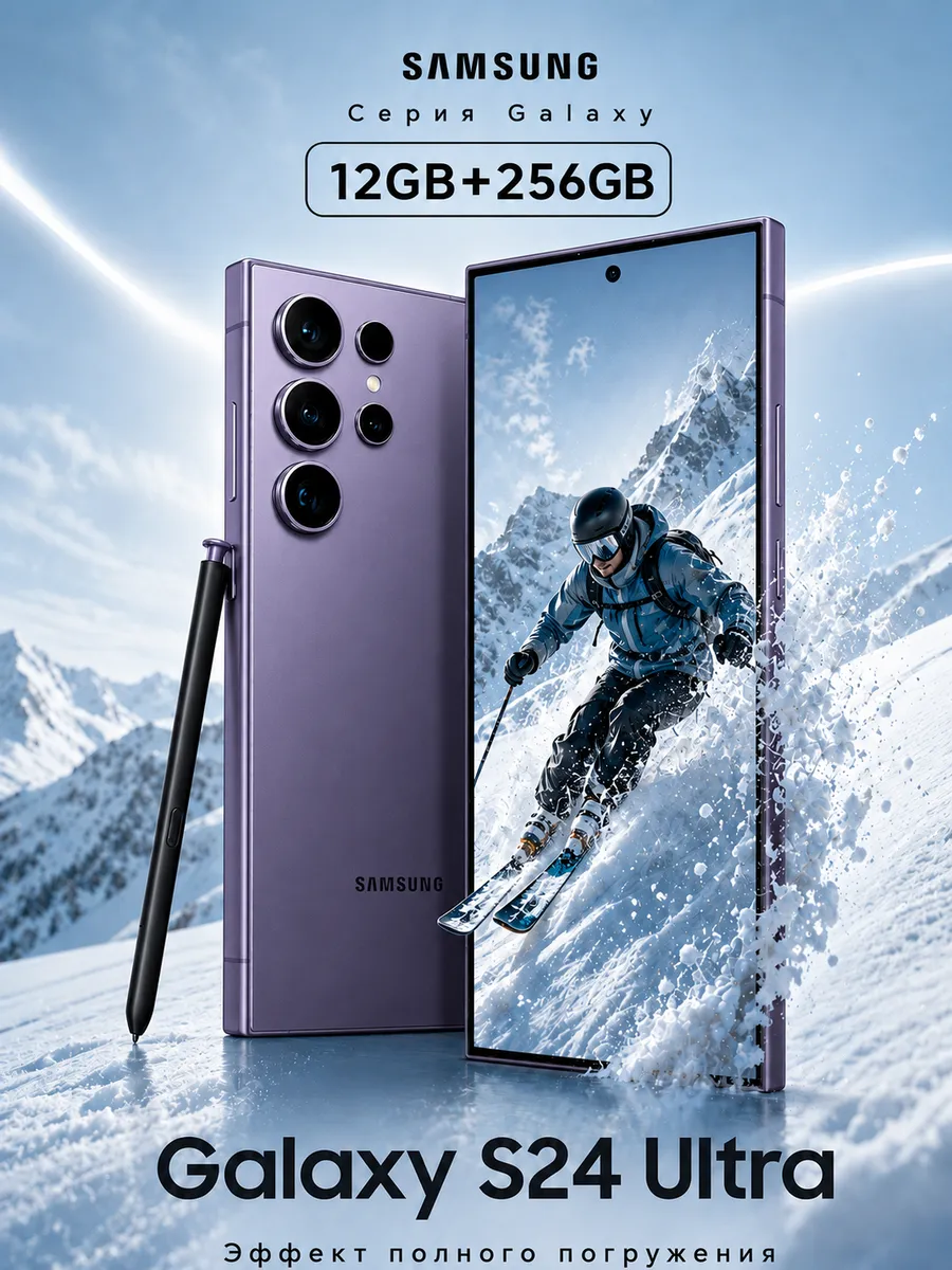 Samsung Смартфон Galaxy S24 Ultra 12+256ГБ Фиолетовый SIM+eSIM