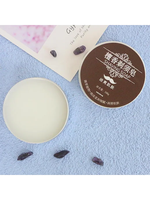 Мыло для бритья 100 г с кисточкой, сандалово - Chinese brown, 100 г, фото 7