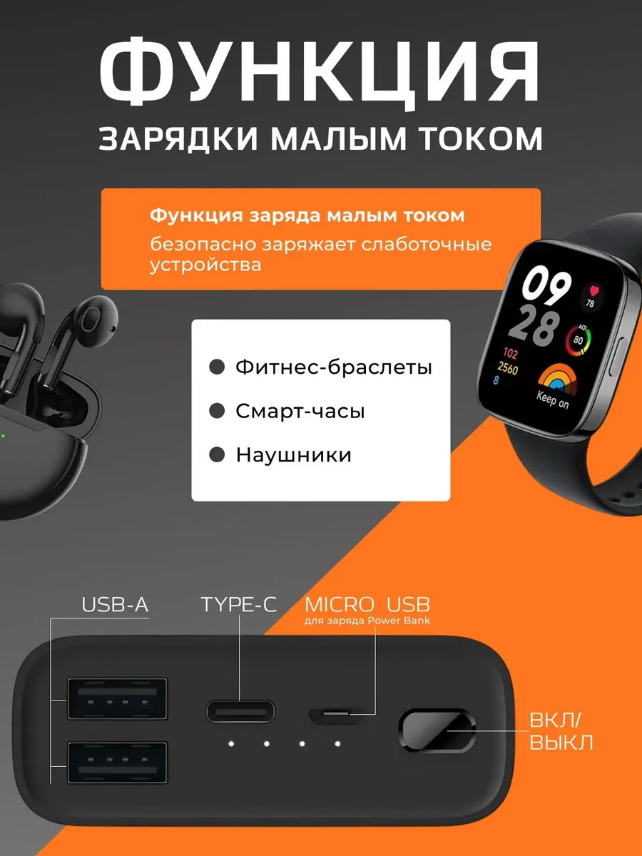 Внешний аккумулятор Повербанк Power bank XIAOMI 10000 мАч — фото 5