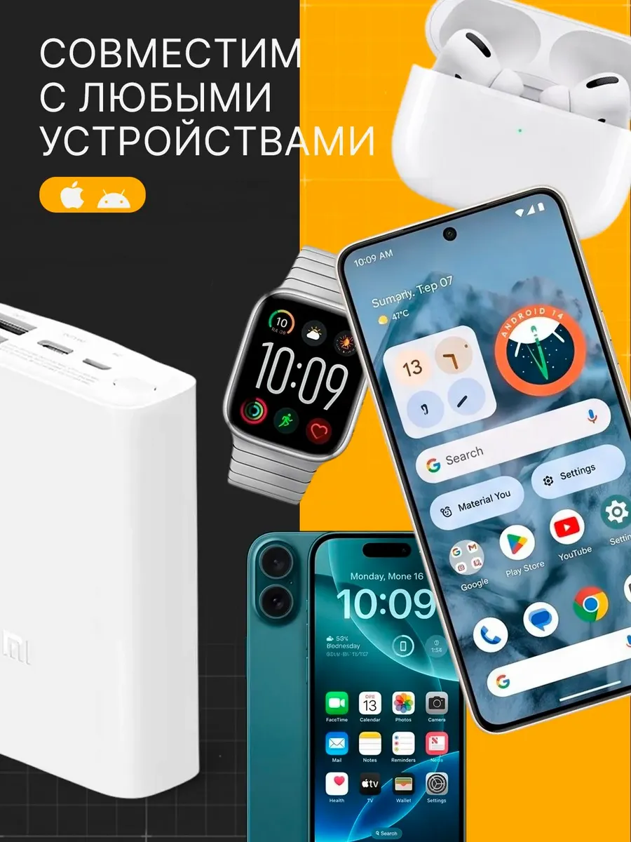 Внешний аккумулятор Повербанк Power bank XIAOMI 10000 мАч — фото 4