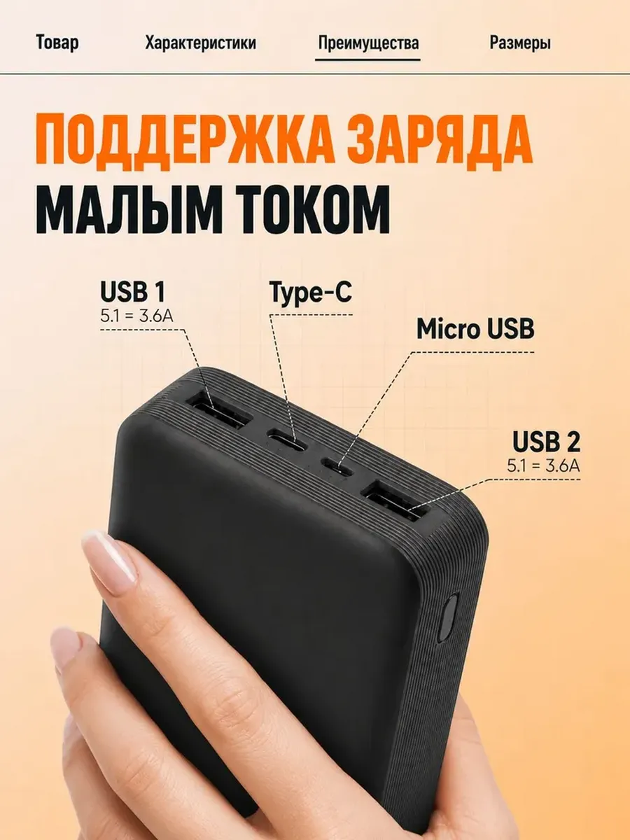 Внешний аккумулятор Повербанк Power bank XIAOMI 10000 мАч — фото 4