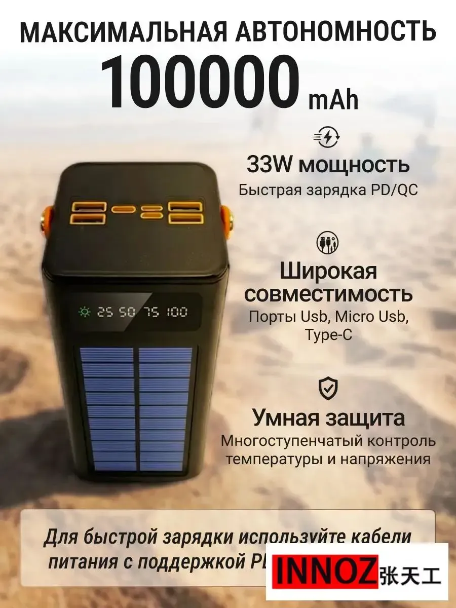 Внешний аккумулятор Повербанк Power bank 100000 мАч — фото 6