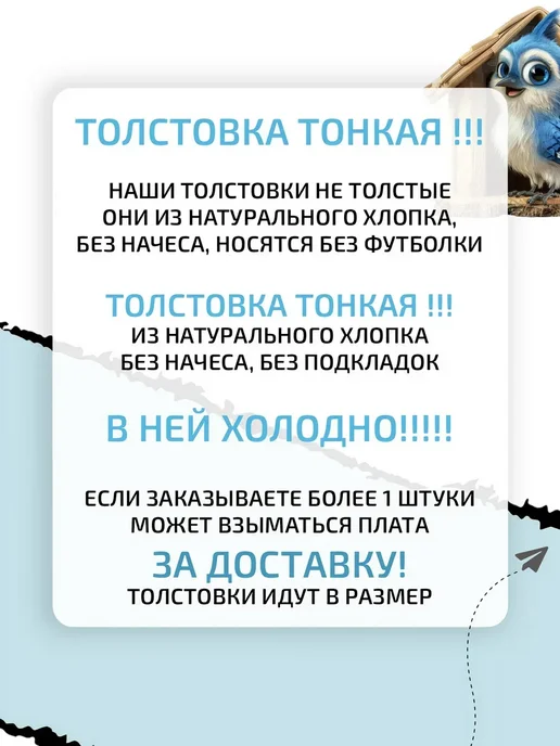Худи с голубой птицей в скворечнике, голубой, фото 2