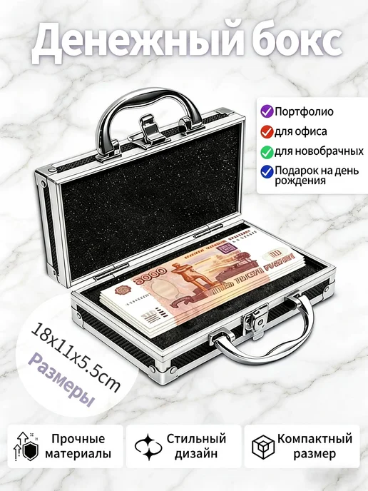Мини чемодан для денег 18*11*6 см, на день рождения, вариант