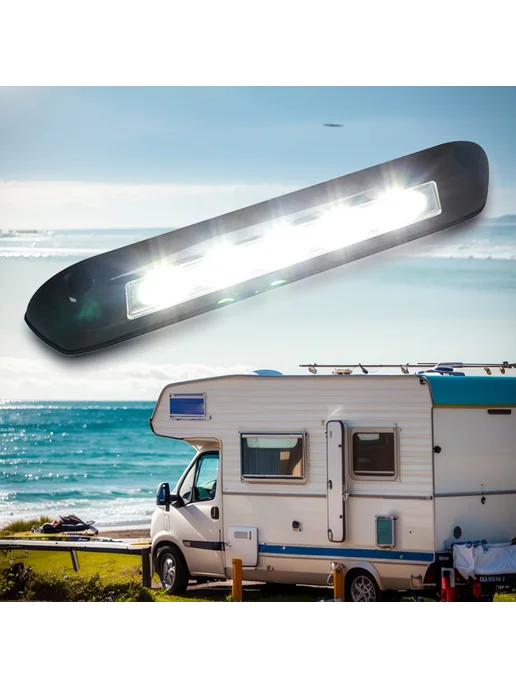 12V LED подсветка для автофургона и кемпинга водонепроницаем, черный, фото 2