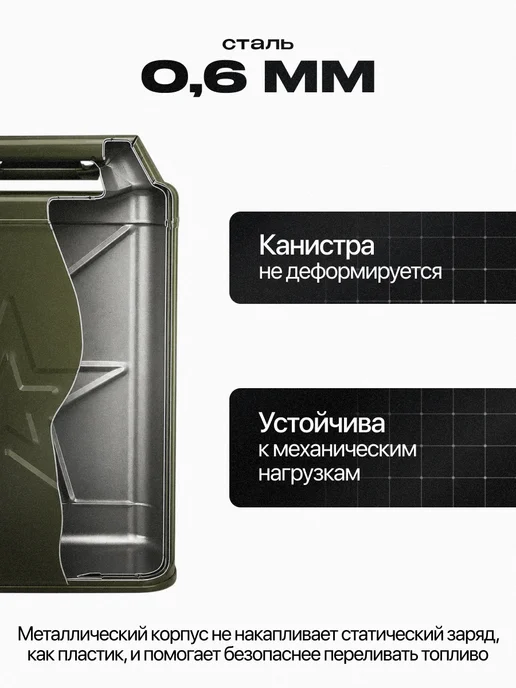 Тактическая баллистика Канистра металлическая для бензина 20 л, 20 л, фото 2