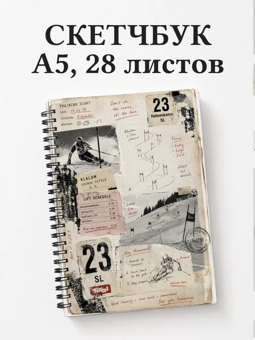 Скетчбук Горные лыжи