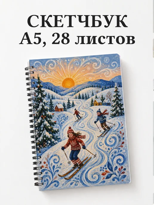 Скетчбук Горные лыжи