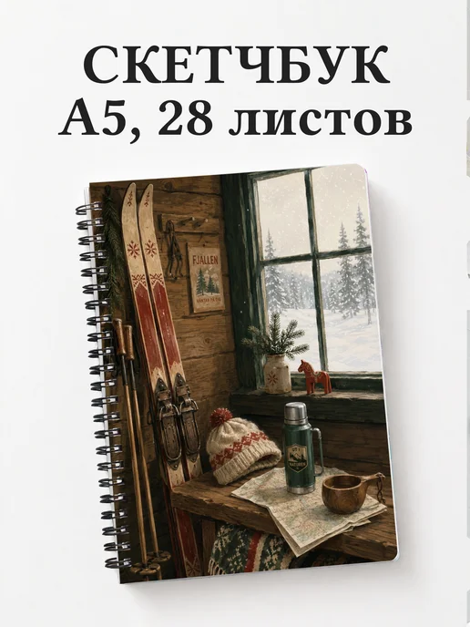 Скетчбук Горные лыжи