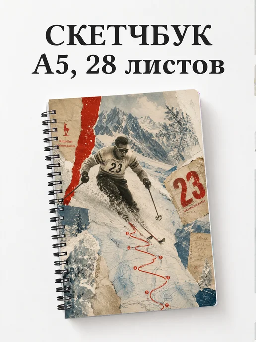 Скетчбук Горные лыжи
