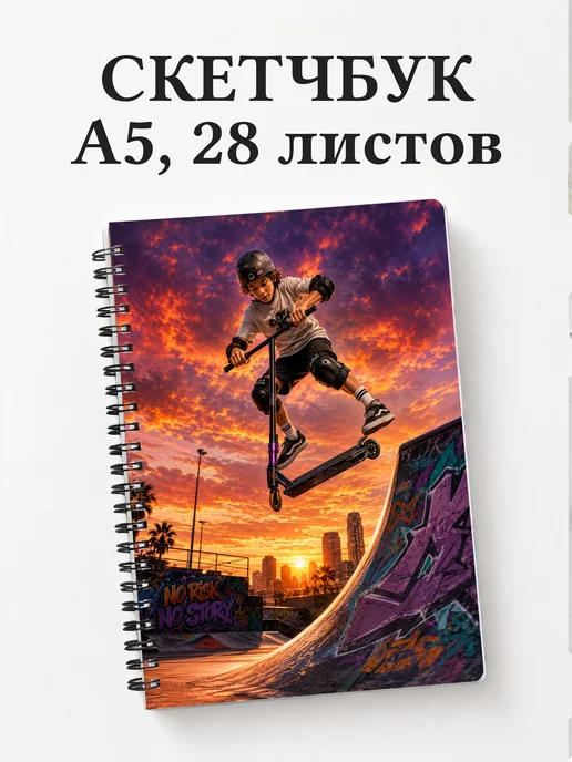 Скетчбук Самокатный спорт