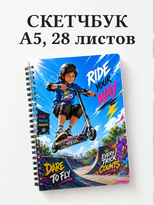 Скетчбук Самокатный спорт