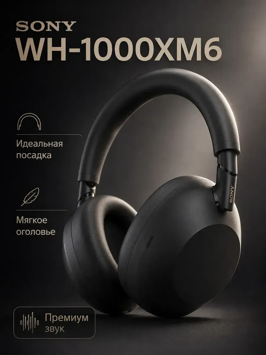 Wh-1000xm6 наушники 40 ч без шумодава SONY 1441637817 купить за 14 659 ₽ в интернет‑магазине Wildberries