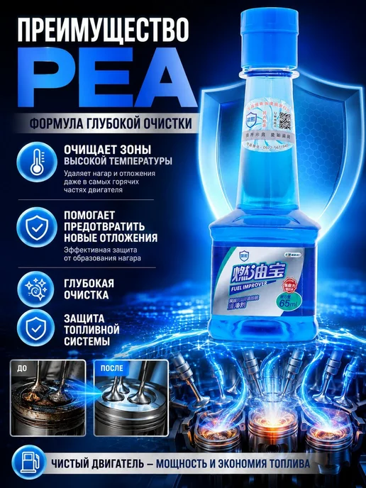 Присадка в бензин PEA очиститель форсунок 65 мл, 65 мл, фото 3