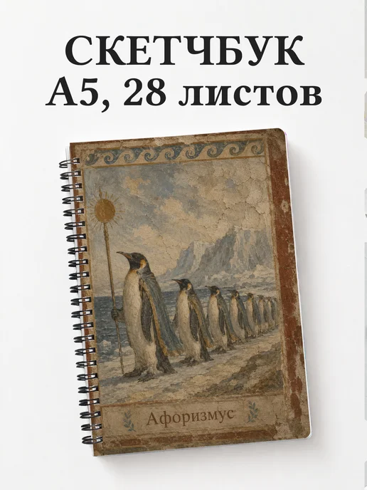 Скетчбук Пингвины