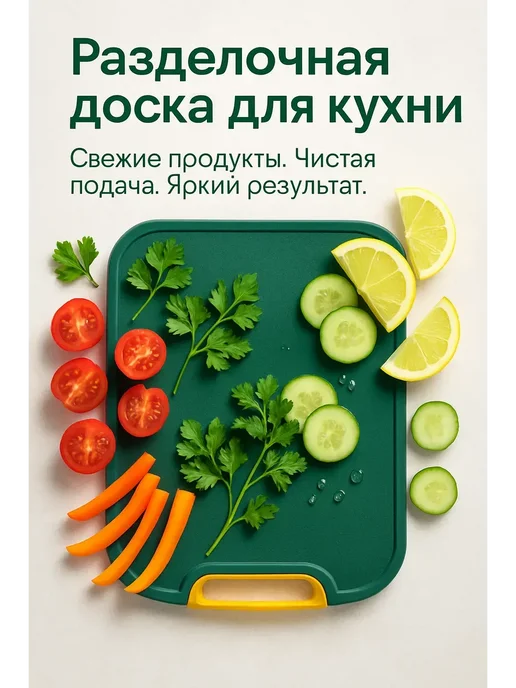 ded Moroz 2 разделочная доска кухонная нескользящая большая удобная, зеленый, фото 3