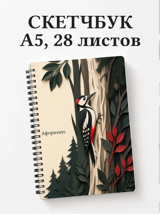 Скетчбук Дятел