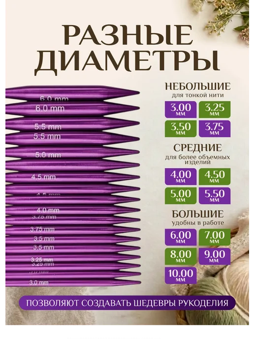 Дом Петель Спицы для вязания круговые набор, фиолетовый, фото 2