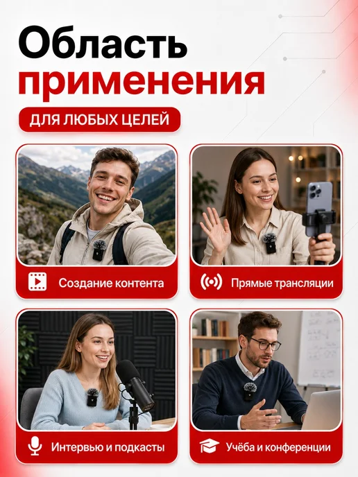Микрофон петличный беспроводной для iPhone и Android 2шт, 2 шт, фото 2