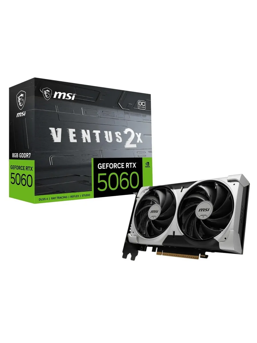 Видеокарта RTX 5060 8 ГБ RTL (RTX 5060 8G VENTUS 2X OC V1) MSI 1444814050 купить в интернет‑магазине Wildberries