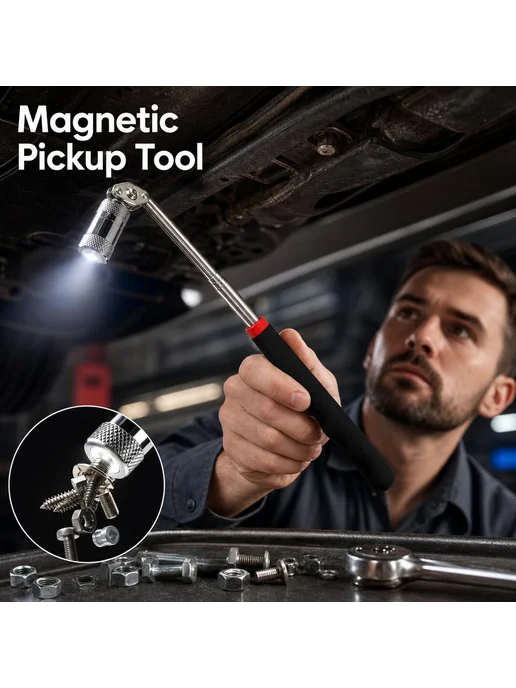 Магнитный pick-up инструмент с LED подсветкой, вариант