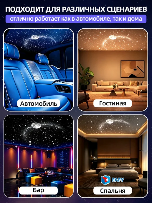 FAFY Ночник звездное небо проектор, белый, фото 4