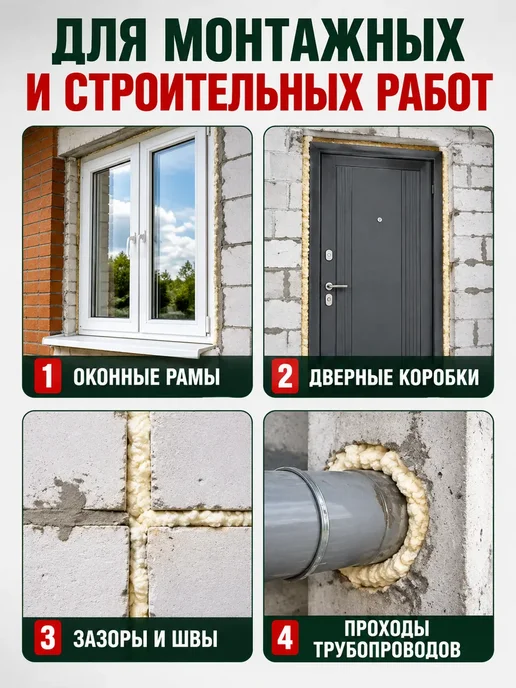 ЛайкБум Монтажная пена профессиональная всесезонная 700гр, 700 г, фото 2